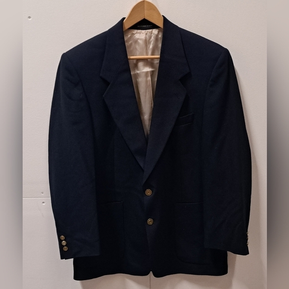 Vintage Other - Vintage 80s Men's Sport Coat Jacket Canvas Navy Gold Buttons 2-Btn Canada Sz 40R